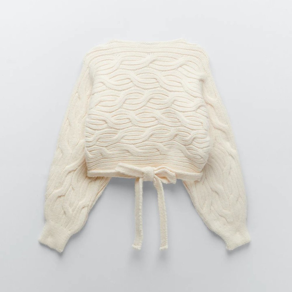 Zara Cable Knit Sweater Jacket - Picture 14 of 14